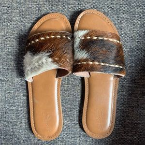 Custom cowhide sandals